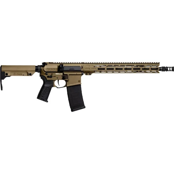 CMMG Resolute Mk4 Rifle, coyote tan right-side view with black grip, magazine and muzzle device