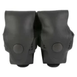 1791 Revolver Speed Loader Double Carrier, black front view with two snap-flap pouches