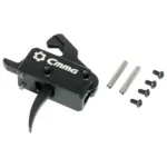 CMMG ZEROED Drop-In Rifle Trigger, black trigger unit with silver pins and screws