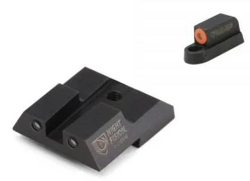 Night Fision LLC Perfect Dot NS Set, black rear sight and orange-accented front sight