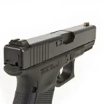 Night Fision Perfect Dot Off Student Gun Accur8 NS Set, rear-left view installed on black pistol