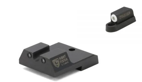 Night Fision Perfect Dot NS Set black front and rear sights with white and yellow inserts