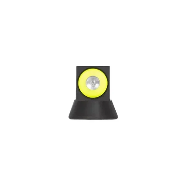 Night Fision Night Sight Set black front sight with yellow ring, frontal view