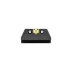 Night Fision Night Sight Set with black U-notch rear sight and yellow center dot, rear view