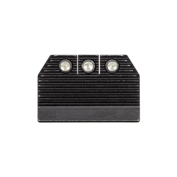 Night Fision Optics Ready Stealth Night Sight Set, black rear view with three white sight dots