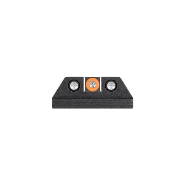 Night Fision Night Sight Set, black rear view with orange center ring and two white dots
