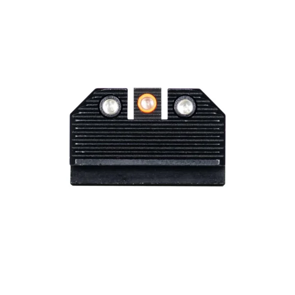 Night Fision Optics Ready Stealth Night Sight Set, black rear sight with orange center dot