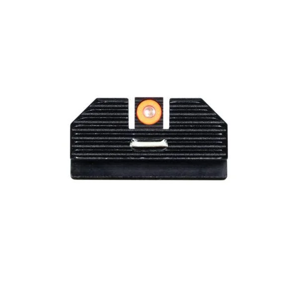 Night Fision Perfect Dot Costa Ludus Night Sight, rear view of black sight with orange front dot