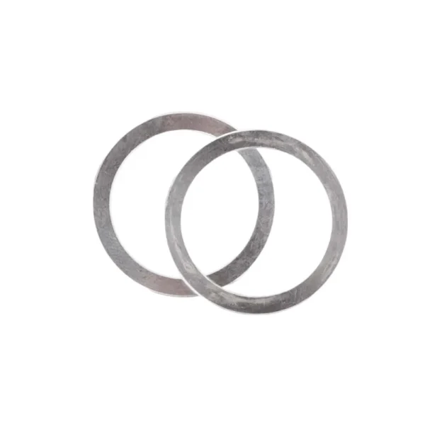 Dead Air Odessa Booster Shims, two overlapping silver circular shims viewed from above