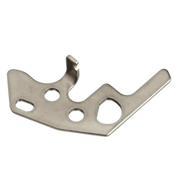 Volquartsen Automatic Bolt Release 10/22 Silver, flat metal release with holes and hooked edges