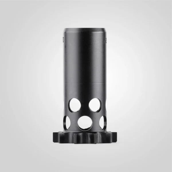 Dead Air P-Series Piston 9/16-24, black cylindrical piston with round ports and flanged base