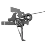 CMC AR15 Component Trigger Flat, black side view showing flat trigger, housing and pins