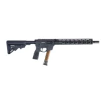 Freedom Ordnance FM9D Beltfed Rifle 9mm Luger 100 rd Belt Bag/33rd Glock Style Mag(1) 16" Barrel Black Picatinny Rail