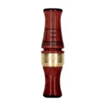 AVIAN Zink Nothing But Green Custom Deluxe Duck Mouth Call, red front view with gold band