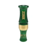 AVIAN Zink Green Top Rocker Duck Mouth Call Green Envy, green and gold upright view