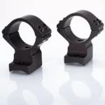 Talley Lightweight Alloy Scope Mount Combo, two black scope rings shown upright