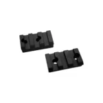 Talley 2-Piece Mauser 98 Picatinny Rail, two black rail sections in angled top view