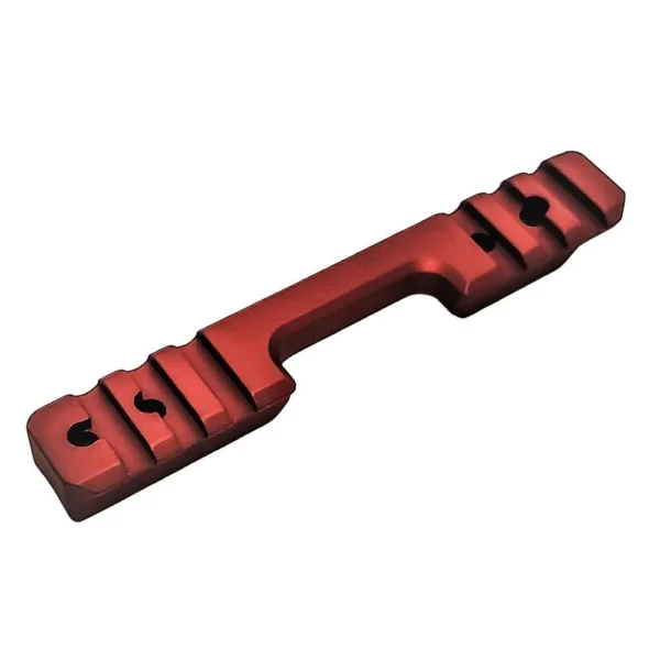 Talley Picatinny Base for Winchester Xpert 22 Rifles red anodized rail in angled top view