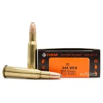 HSM Classic Rifle Ammunition box with three brass cartridges, including one upright