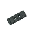 Talley Micro Picatinny Rail, black angled top view with mounting slots
