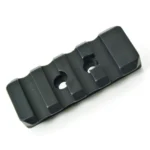 Talley Micro Dot Picatinny Rail black angled top view with four slots and two screw holes