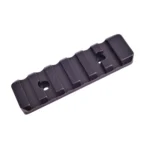 Talley Micro Dot Picatinny Rail, black angled top view with mounting slots and holes