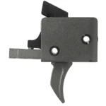 CMC AR15/AR10 Trigger Group, tungsten side view with curved trigger and black housing
