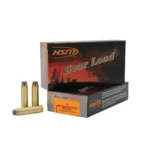 HSM Bear Load Rifle Ammunition, black and orange box with two upright cartridges