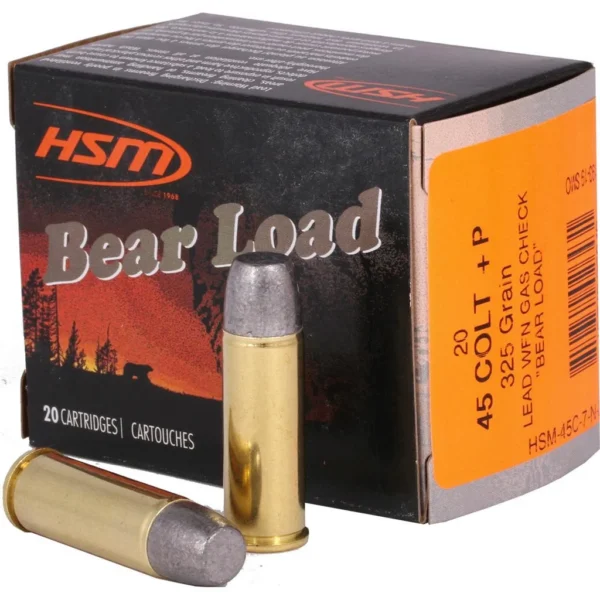 Hunting Shack DBA HSM Munitions HSM Bear Load Hard Cast Handgun Ammunition .45 Colt 325gr WFN Gas Check 1155 fps 20/ct