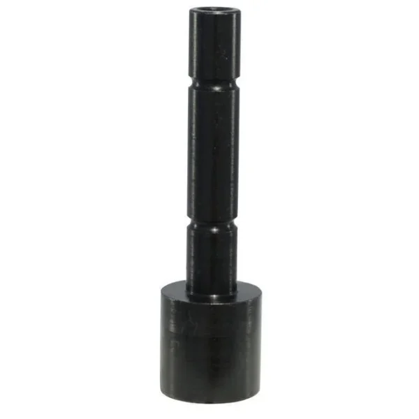 GrovTec GT shotgun side mount adaptor, upright black metal view with push button base