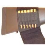 Grovtec Buttstock Cartridge Shell Holder Rifle with Flap, brown holder with six cartridges