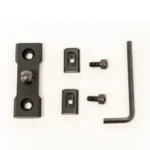 Grovtec Anschutz T-Nut Rail Adaptor Set Black, top view with rail, T-nuts, screws and hex key