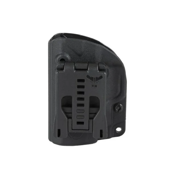 TASER Blade-Tech OWB Holster for TASER Pulse Designs, black rear view with belt attachment