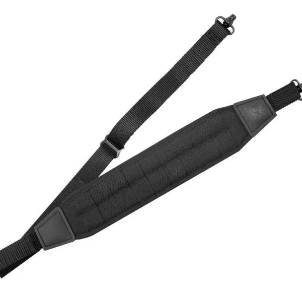 Grovtec Molle Padded Sling with Push Button Swivels, black sling with wide padded center