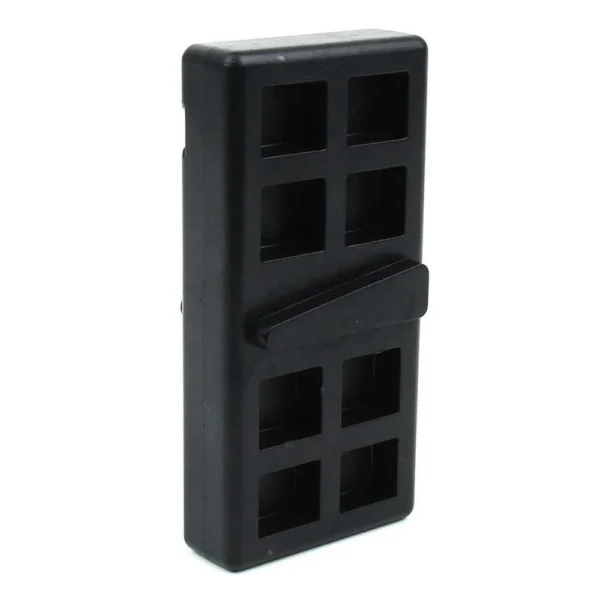 Tacfire AR-15 Lower Receiver Vise Block, black angled front view with square recesses