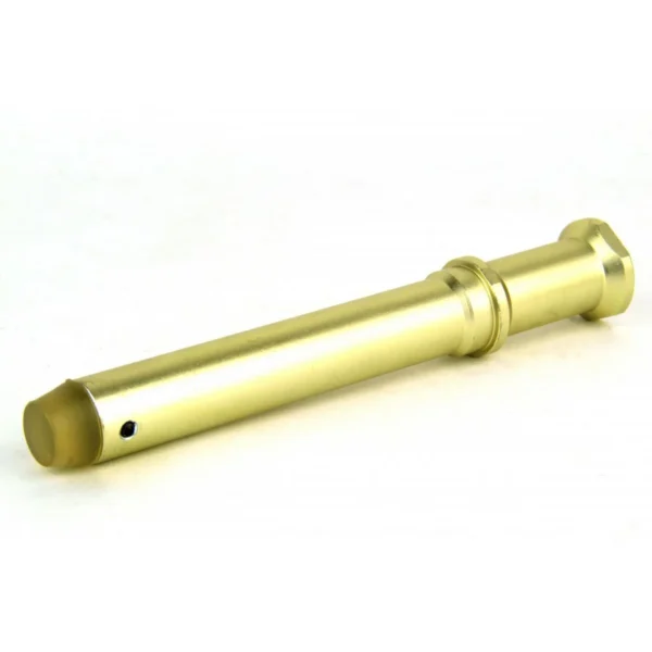 TacFire AR-15/.223 A2 Style Buffer in gold tone, angled side view with cylindrical body