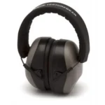 Pyramex VG80 Series Ear Muffs, grey over-ear muffs in front angled view