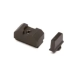 ZEV Sight Set, black front and rear sight pieces viewed at an angle