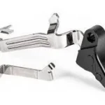 ZEV PRO Flat Face Glock Trigger Upgrade Bar Kit Gen5, black trigger with silver metal bars