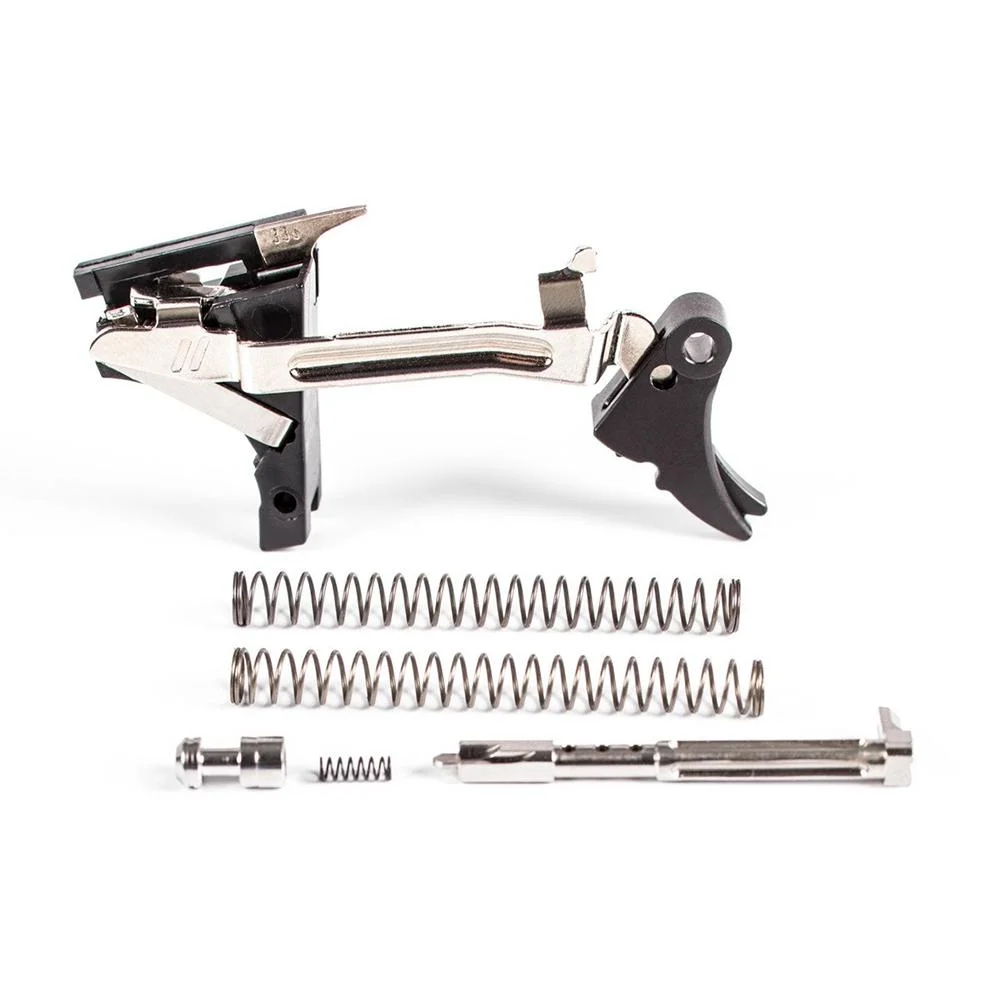 primary-43010 ZEV Technologies Fulcrum Adjustable Trigger Ultimate Kit, silver and black parts with springs