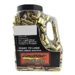 Lightning Ammo Reman. Cleaned & Polished Brass 9mm 500/ct Jug, clear handled jug with brass cases