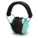 Pyramex VG80 Series Ear Muffs, teal and black over-ear muffs in front view