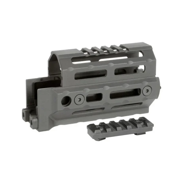 Midwest Industries AK Alpha Series Krink M-LOK Handguard, black right side with detached rail