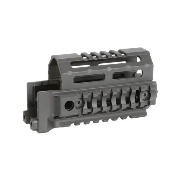 Midwest Industries AK Alpha Series Krink Quad Rail Handguard, black angled view
