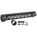 Midwest Industries 308 Combat Rail 15" DPMS High M-LOK Handguard, black side view with hardware