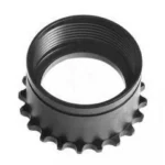 Troy Barrel Nut - Standard, black angled view showing threaded centre and toothed rim
