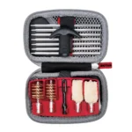 Real Avid Gun Boss Shotgun Cleaning Kit open gray zip case with rods, brushes, mops and handle