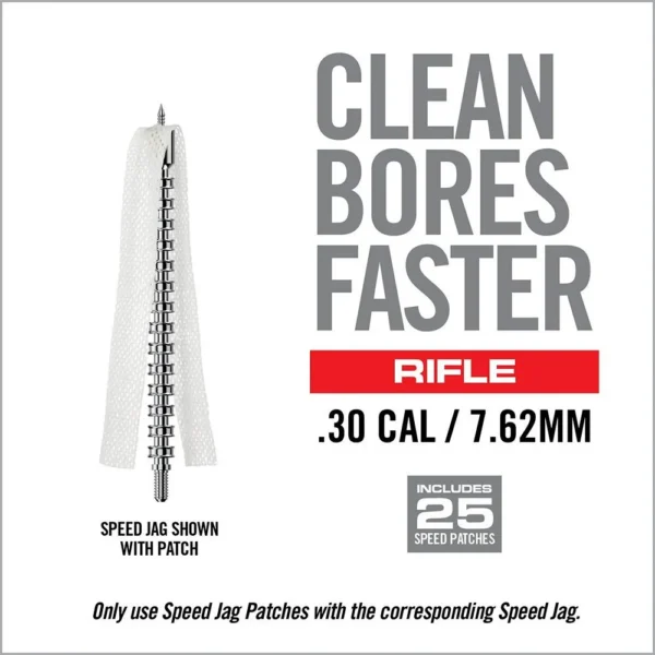 Real Avid Bore-Max Speed Jag .30, package front with metal jag, white patch and red rifle label