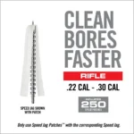Real Avid Bore-Max Speed Jag Patches Refill Pack 8'' .22 - .30 cal, front with white patch and jag