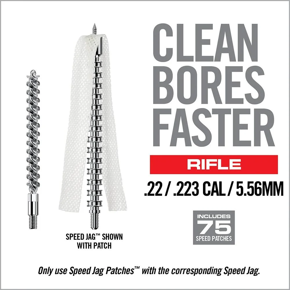 primary-43198 Real Avid Bore Max Speed Clean Upgrade Set .22/.223/5.56mm, white card with brush, jag and patches